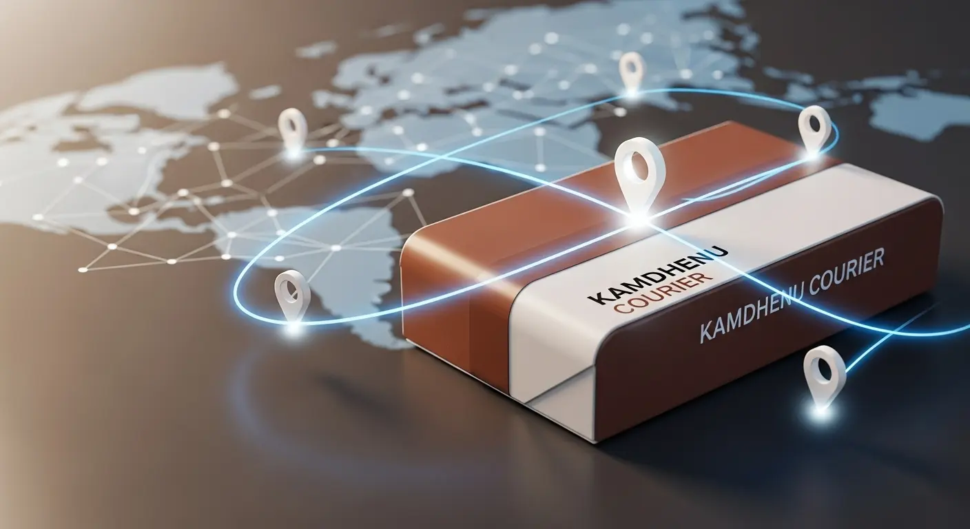 Kamdhenu Courier tracking system showing real-time package location and delivery status