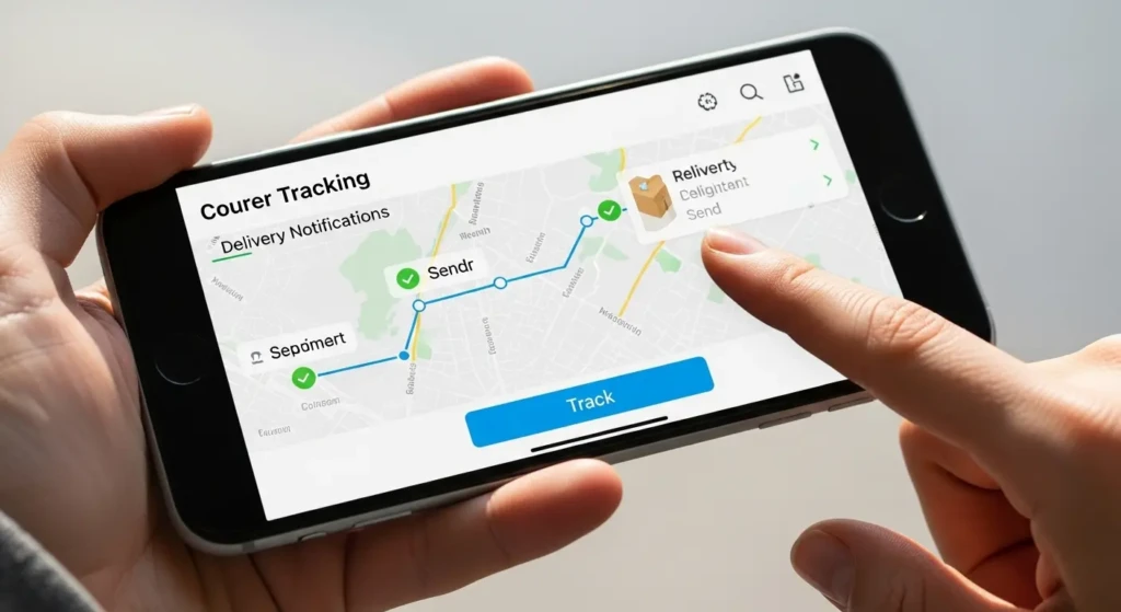 Rivigo mobile app tracking screen with live shipment updates and delivery notifications
