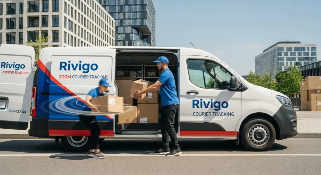 Rivigo Zoom express courier service delivery van for expedited package shippin