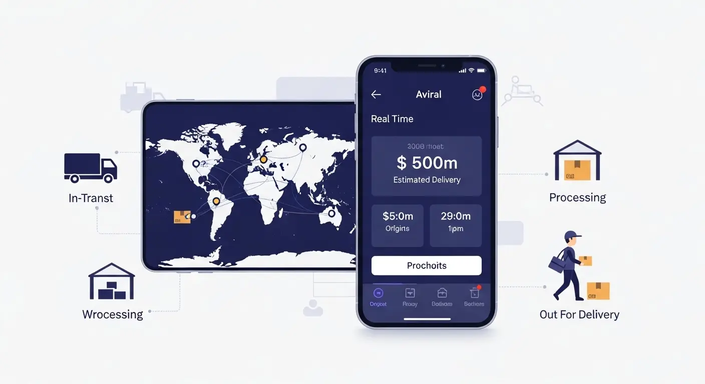 Aviral Courier delivery service showing real-time parcel tracking and shipment updates