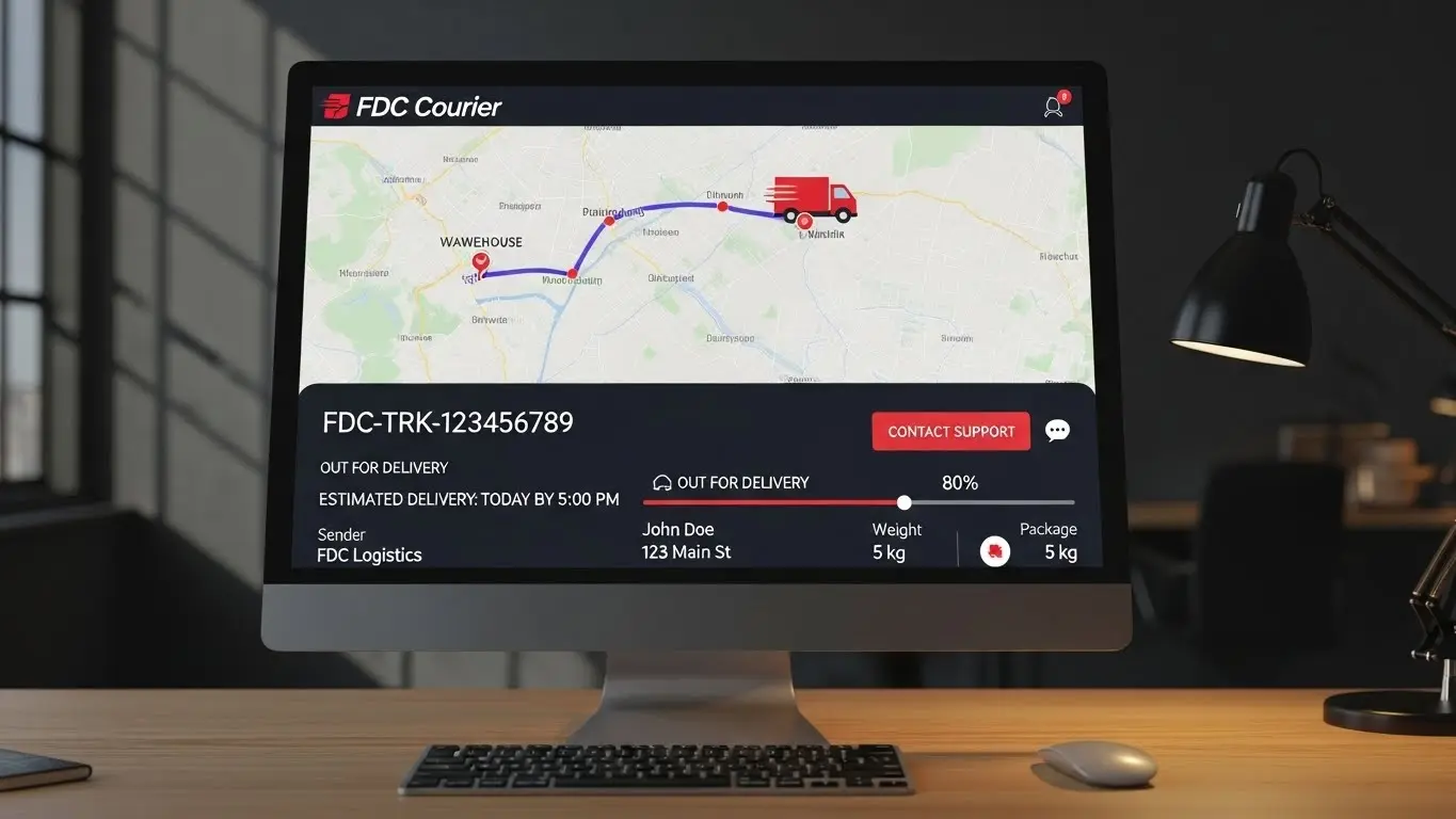 Track your FDC courier consignment online using tracking number for live delivery status updates